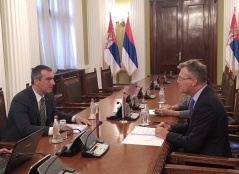 31 August 2022 National Assembly Speaker Dr Vladimir Orlic in meeting with the Slovenian Ambassador to Serbia Damjan Bergant